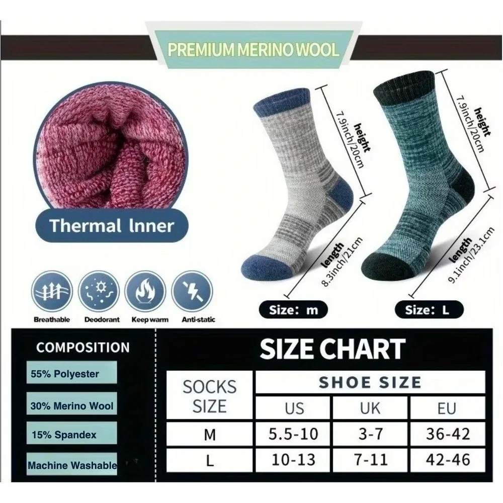 Durable High Quality Retro Style Socks LARGE Red Purple Anti-Slip Elastic 5 Pair